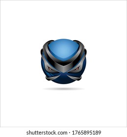 3D eye V letter Blue logo vector eps 10 