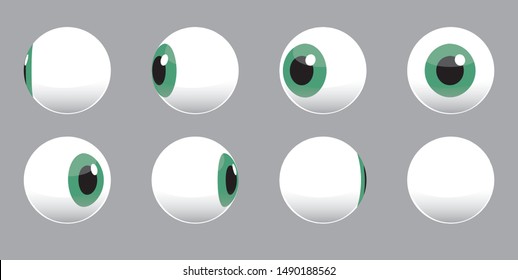 3D Eyeball Spinning Vector Illustration