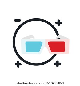 3d eyeglasses icon design vector in the white background