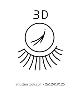 3d eyelashes color icon vector. 3d eyelashes sign. isolated symbol illustration