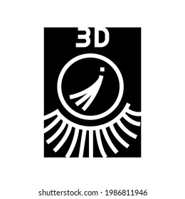 3d eyelashes glyph icon vector. 3d eyelashes sign. isolated contour symbol black illustration