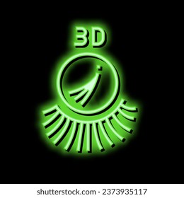 3D-Wimpern Neonlicht-Zeichen Vektor. 3D-Wimpern-Illustration