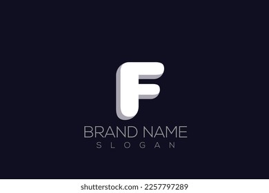 3D F Logo Vector - 3D Letter F Logo Design