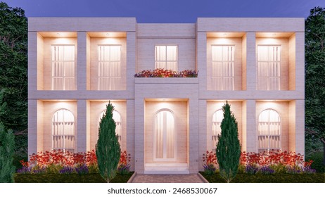 3D facade design of a simple classic building