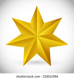 3d faceted, beveled 6 pointed star