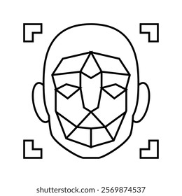 3d facial mapping line icon vector. 3d facial mapping sign. isolated contour symbol black illustration
