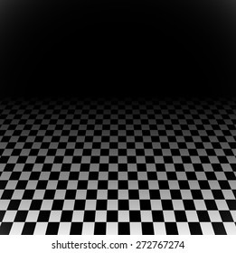 3d Fading checkered plane with perspective