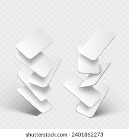 Plantillas de tarjetas de papel 3D en blanco y transparente. Vector EPS10