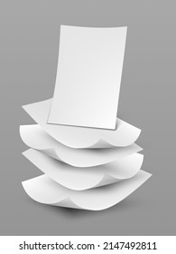 3D Falling Blank Paper Sheets With Shadow. EPS10 Vector