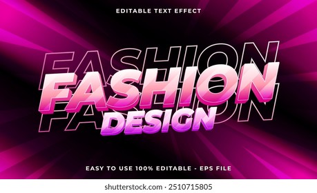 3d fashion design gradient glitch text style effect template editable text effect