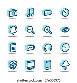 Icono de línea grasa 3D para web y móvil. Modernos elementos minimalistas de diseño plano de Media Service, Entertainment y Gadgets