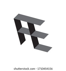 3D FE letter logo design vector
