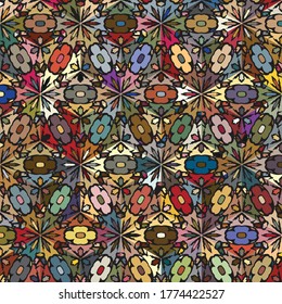 3D feel decorative cubes based pattern, with manually generated flowers like details