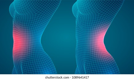 3d Female Body Square Polygons Vector Stock Vector (Royalty Free