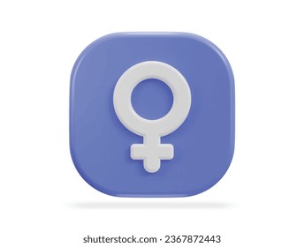 3d female symbol icon vector illustration