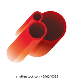 3d figure 80 consisting of pipes