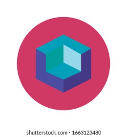 3d figure designer block and flat style icon vector illustration design