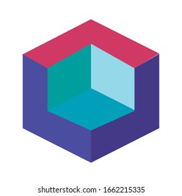 Icono de diseño plano de 3d figura Icono de ilustración vectorial