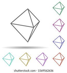3d figure multi color icon. Simple thin line, outline vector of geometric figures icons for ui and ux, website or mobile application
