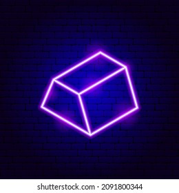 3D Figure Neon Sign. Vector Illustration of Shape Isometric Promotion.