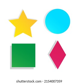 3d figures in cartoon style. Circle geometric shape. Vector illustration. stock image. 