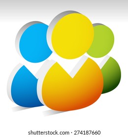 3d figures, characters icon for community, workforce, employees or partnership, company concepts.