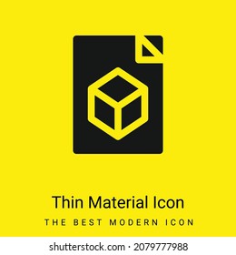 3d File minimal bright yellow material icon