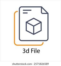 3d File Vector icon stock illustration