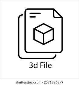 3d File Vector icon stock illustration