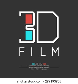 3d film. Elements and icons for cards, illustration, poster and web design.