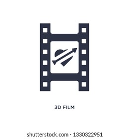 3d film icon. Simple element illustration from love & wedding concept. 3d film editable symbol design on white background. Can be use for web and mobile.