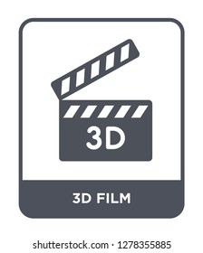 3d film icon vector on white background, 3d film trendy filled icons from Birthday party and wedding collection, 3d film vector illustration