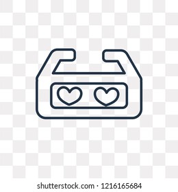3d film vector outline icon isolated on transparent background, high quality linear 3d film transparency concept can be used web and mobile