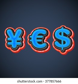 3d financial characters forming "yes", vector