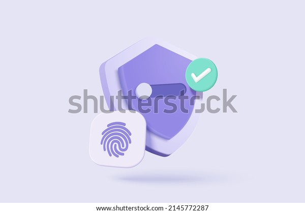 3d fingerprint cyber secure icon. Digital\
security authentication concept. 3d finger scan for authorization,\
identity cyber secure. 3d fingerprint scanning sign vector render\
illustration