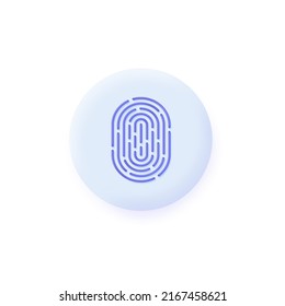 3D Fingerprint isolated on white background. Fingerprint scanning. The concept of biometric authorization and business security. Can be used for many purposes. Trendy vector in 3d style.