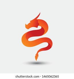 3D fire dragon logo concept. dragon illustration with modern gradien color