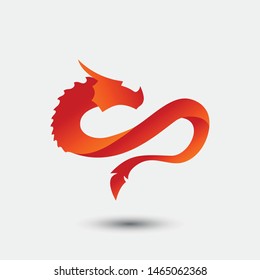 3D fire dragon logo concept. dragon illustration with modern gradien color