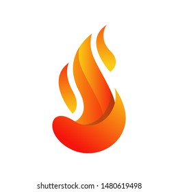 3D Fire flames vector logo design symbol icons in white background