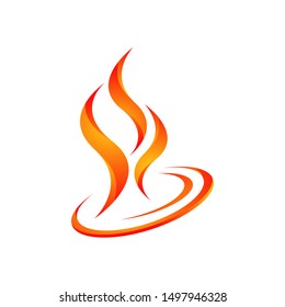 3D Fire flames vector logo design symbol icons in white background