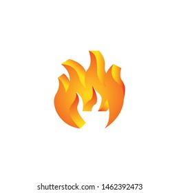 3D fire gradient logo design, fire gradient logo design, flame symbol, campfire logo