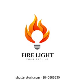 3D fire gradient logo design, flame