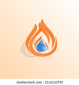 3D fire sign with shadow and glare. 10 ESP