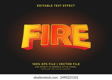 Efecto de texto 3D Fire Vector editable