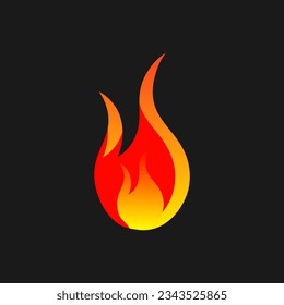 3d fire vector illustration in geometric shape