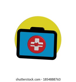 3D First aid kit Icon. Design template vector