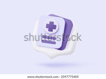 3d first aid medicine with check list for health pharmaceutical. Cartoon minimal of first aid and health care. Medical symbol of emergency help. 3d pharmacy drug icon vector render illustration