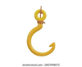 3d fishing hook icon illustration