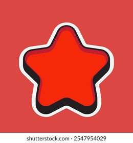 3D Five Star Christmas Box Shape. Seventh Style Label Icon. High Quality Vector Icon. Editable Vector