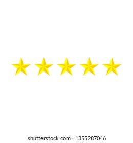  
3d Five stars rating icon Vector illustration